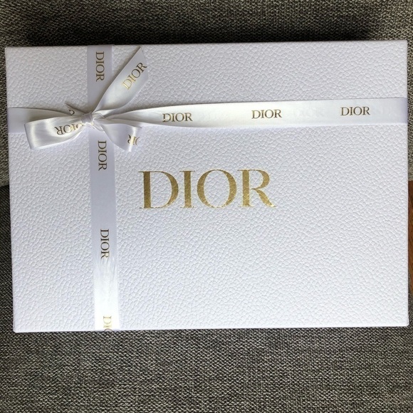 Dior White Empty Rectangle Gift Box Paper White Logo Ribbon Holiday Gift - Picture 2 of 16